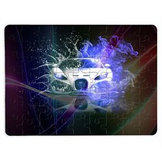 Пазлы CoolPodarok Белая тачка 13х18см 63 эл. магнитный