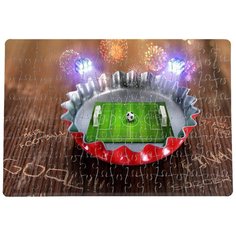 Пазлы CoolPodarok Футбол Пивная крышка Футбольное поле 20х29см 120 элемента