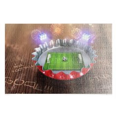 Пазлы CoolPodarok Футбол Пивная крышка Футбольное поле 26х38см 252 элемента