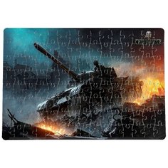 Пазлы CoolPodarok World of Tanks WoT Танки Ворлд оф тэнкс (танк сзади огонь) 20х29см 120 элемента
