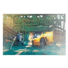 Пазлы CoolPodarok Need for speed NFS Нед фор спид НФС (желтая машина, впереди авария) 26х38см 252 элемента