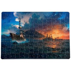 Пазлы CoolPodarok ВоВ Корабли World of Warchips (битва двух кораблей) 20х29см 120 элемента