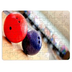 Пазлы CoolPodarok Боулинг Шары для боулинга Игра Оранжевый Синий 13х18см 63 эл. магнитный