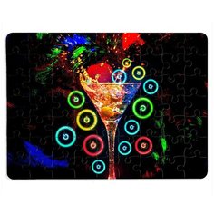 Пазлы CoolPodarok Коктейль бокал феерверк 13х18см 63 эл. магнитный