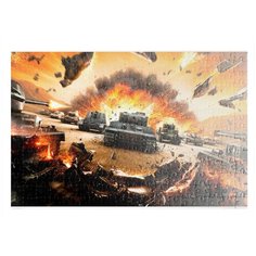 Пазлы CoolPodarok World of Tanks WoT Танки Ворлд оф тэнкс (летят куски железа) 26х38см 252 элемента