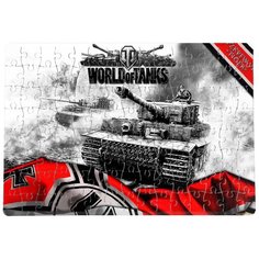 Пазлы CoolPodarok ВоТ Танки World of Tanks (Танк в черно-белом цвете и лого) 20х29см 120 элемента