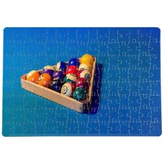 Пазлы CoolPodarok Бильярд Бильрдный стол Треугольник с шарами 20х29см 120 элемента