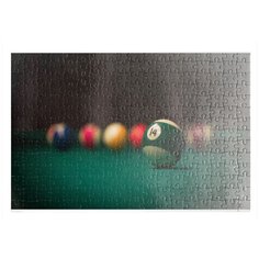 Пазлы CoolPodarok Бильярд Бильярдный стол 14 шар 26х38см 252 элемента
