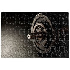 Пазлы CoolPodarok Гантели Тренажерный зал Фитнес Черный пол 20х29см 120 элемента