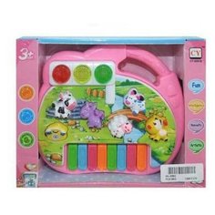 Игрушка для малышей. Пианино "Звуки животных", звуковые и световые эффекты 21,8х5х16,6 см Junfa Toys