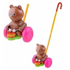 Игрушка- каталка форма Мишка- барабанщик 15х23х17,5 см