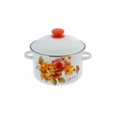 Сибирские товары Кастрюля эмал 3,0л цил с рис мет/об Весна Сибирские товары 1MD181M