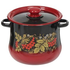 Кастрюля сталь, эмалированное покрытие, 5.5 л, с крышкой, крышка сталь, Сибирские товары, С1917.34