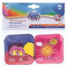 Книжки Canpol Babies Day&Night с пищалкой, мягкая в наборе 2 шткуки