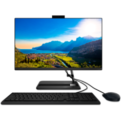 Моноблок Lenovo IdeaCentre AIO 3 24ALC6 23.8" FHD /AMD Ryzen 7 5700U/16GB/256GB SSD + 1TB HDD/Radeon Graphics/DOS/DVD-RW/черный (F0G10010RK)