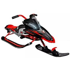 Снегокат Yamaha Apex Snow Bike with LED-light, мягкое сиденье black/red