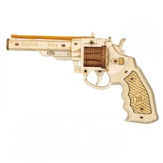 3D деревянный конструктор Robotime ROKR Револьвер Корсак М60 (Corsac M60); 102 дет; 22*3,8*12,5 см