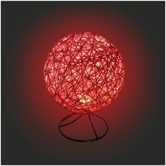 Светодиодный ночник из ротанга с теплым свечением для интерьера детской или спальни Apeyron 12-84. Компактная ночная лампа в виде шара с плетёным абажуром и 6 диодами. Атмосферный декоративный LED светильник. Универсальный подарок. 220В, 2Вт, 6 диодов