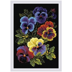 Набор алмазной мозаики Риолис / Riolis Анютины цветы 21x30 см 18 цветов АМ0069