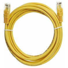 Патч-корд литой AOPEN UTP кат.5е, желтый, 3 м.