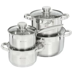 Набор посуды Daniks Стандарт SD-8-2 8 пр. серебристый