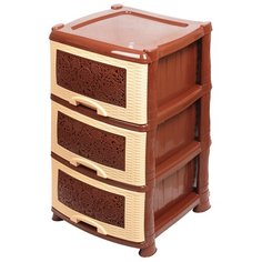 Комод 3 ящика, Ажур HDW3T-P, 39х47х73 см, бежево-коричневый, 035321, Violet