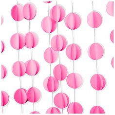 Гирлянда-подвеска Круг, Розовый, 200 см, 1 шт. Волна веселья