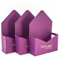 Набор коробок Конверт, От Всего Сердца, Лиловый, 35*23*8 см, 3 шт. Дон Баллон