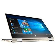 14" Ноутбук HP PAVILION 14-dd0000 x360 (1920x1080, Intel Pentium Gold 2.3 ГГц, RAM 4 ГБ, SSD 128 ГБ, Win10 Home), 4XY85EA, бледно-золотистый/пепельно-серебристый