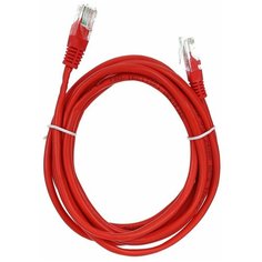 Патч-корд литой AOPEN UTP кат.5е, красный, 3 м.