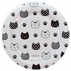 Тарелки бумажные для праздника Котики, 23 см Дон Баллон