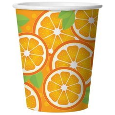 Дон Баллон Набор одноразовых бумажных стаканов Апельсин, 250 мл, 6 шт., оранжевый