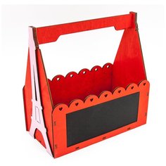 Декоративный ящик Париж (ажурные сердечки), Красный, 26*13*26 см, 1 шт. Дон Баллон