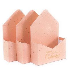 Набор коробок Конверт, Пусть сбываются Мечты, Персиковый, 35*23*8 см, 3 шт. Дон Баллон