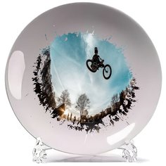 Тарелка Велосипед Велосипедист Трюк Шлем Cool Podarok