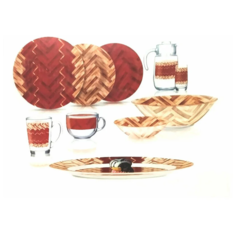 Столовый сервиз Luminarc Woodie Red Q4149, 6 персон, 46 предм., красный