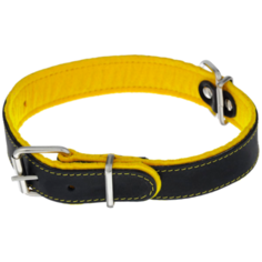 Ошейник Аркон Фетр (оф35), обхват шеи 44-58 см черный/желтый