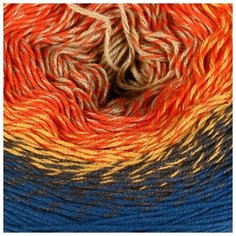 Пряжа YarnArt "Flowers", 55% хлопок, 45% полиакрил, 1000 м/250 гр, (258 разноцветный)