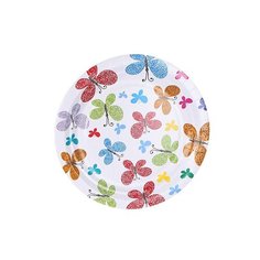 Одноразовые тарелки Хамелеон Бабочки 18cm 6шт VPH309