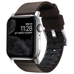 Ремешок Nomad Active Strap Pro для Apple Watch 42 / 44 мм тёмно-коричневый / серебристый