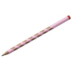 Карандаш ч/г Stabilo "Easy graph" HB, трехгран., с углублением для пальцев, для правшей, цвет пастельный розовый, 12 шт.