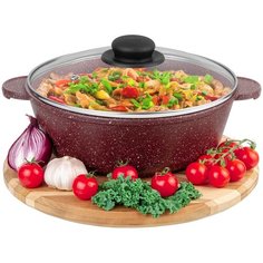 Жаровня- сотейник 3 л 24 см Elan Gallery гармония вкуса Рубин с крышкой D24