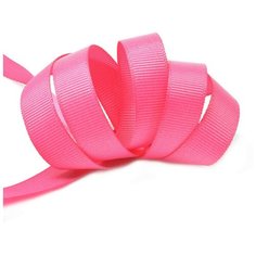 Лента репсовая в рубчик "Ideal", цвет: фуксия, 12 мм, 27,42 м
