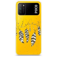 Силиконовый чехол "Гирлянда из перьев 3" на Xiaomi Poco M3 / Сяоми Поко М3 Case Place
