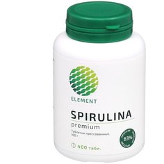 Спирулина органическая ELEMЕNT, 400 таблеток по 250 мг, банка 100 г. (курс на месяц). Element