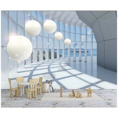 Фотообои / флизелиновые обои 3D шары в анфиладе 4 x 2,7 м Photostena