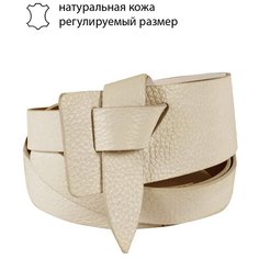 Ремень/Ремень женский/натуральная кожа/цельнокроеный/пряжка щелевая/в подарочной коробке/MAYGER/А-РН-6003/бежевый/115