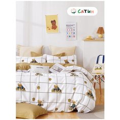 Постельное белье Milky Garden "Big deal/Big deal (компаньон)" 1,5-сп Наволочка 50х70 см 2 шт Простынь на резинке 90х200 см Пододеяльник 145х215 см