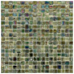 NN57 Мозаика одноцветная чип 15 стекло Alma Mono Color зеленый квадрат глянцевый перламутр