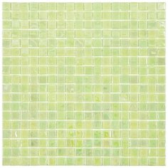 NN84 Мозаика одноцветная чип 15 стекло Alma Mono Color зеленый светлый квадрат глянцевый перламутр